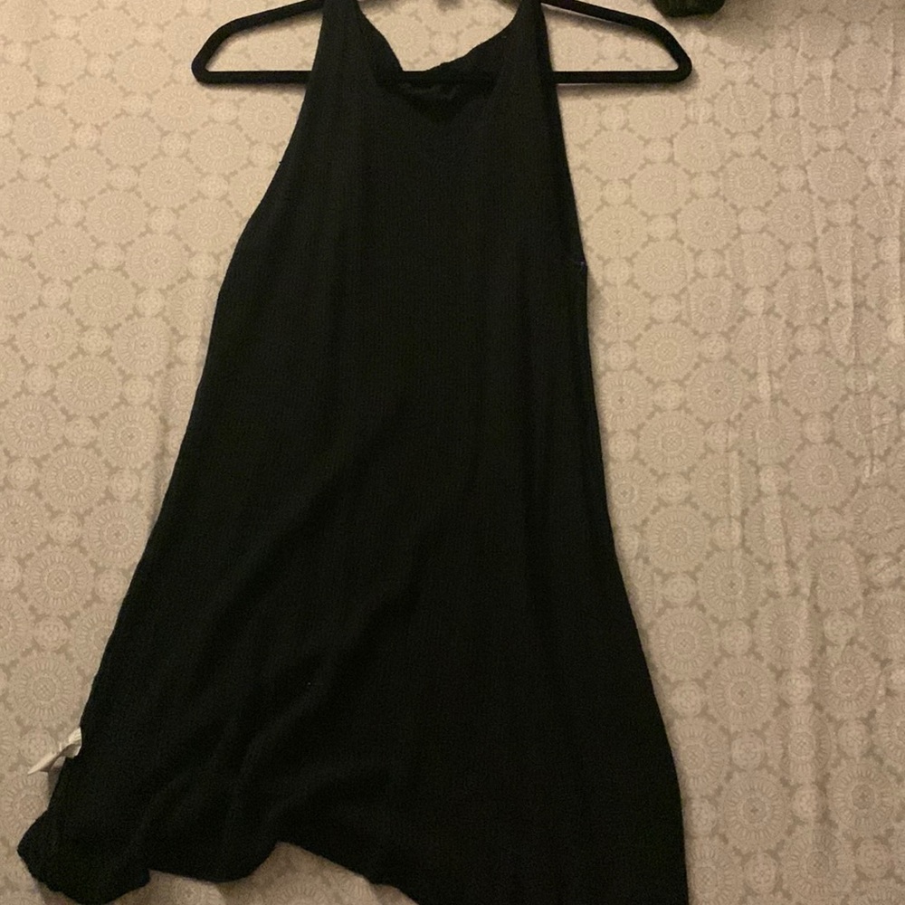 Black v-neck dress